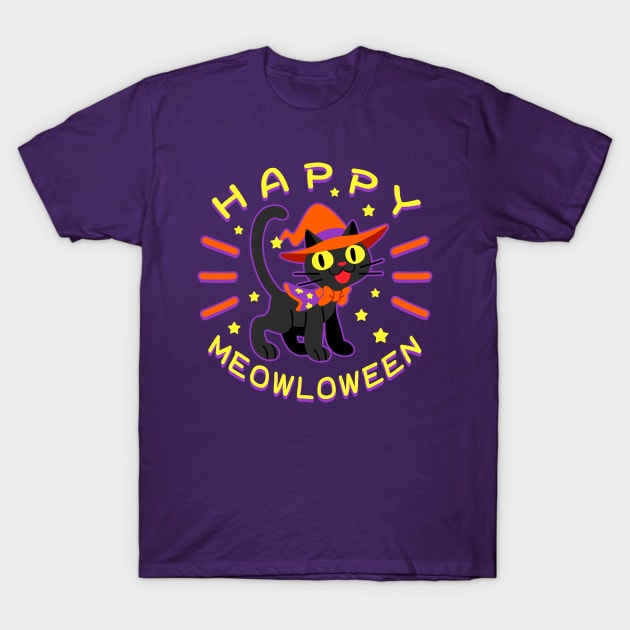 Happy Meowloween T-Shirt by TeeBudgie